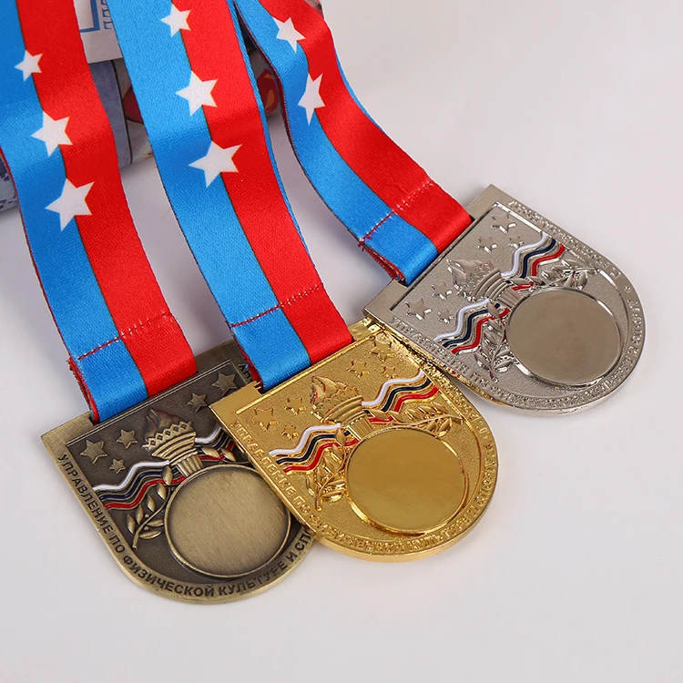 Free Art Zinc Alloy 3D Metal Award Gold Sliver Soccer Football Sport Race Medal Customization