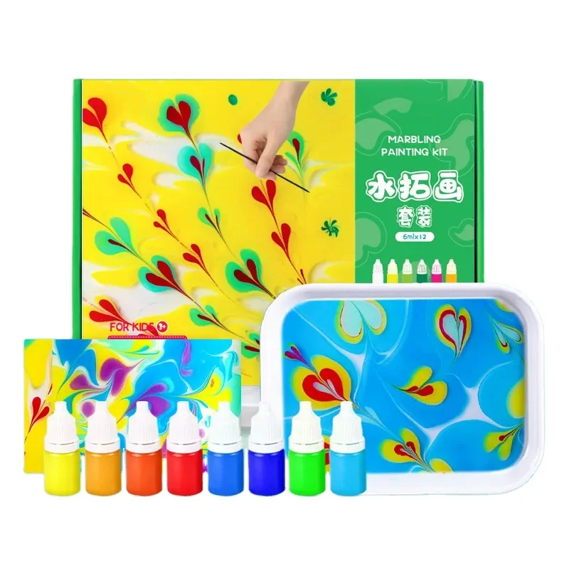 DIY Water colour Painting Custom Water Marbling Painting for Kids