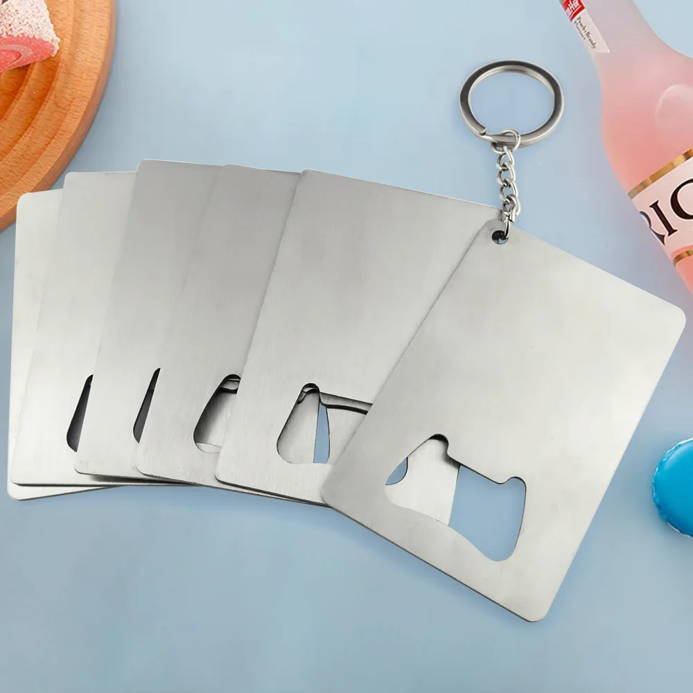 Wholesale bulk blank card bottle opener sublimation custom engraved logo metal business credit card bottle opener
