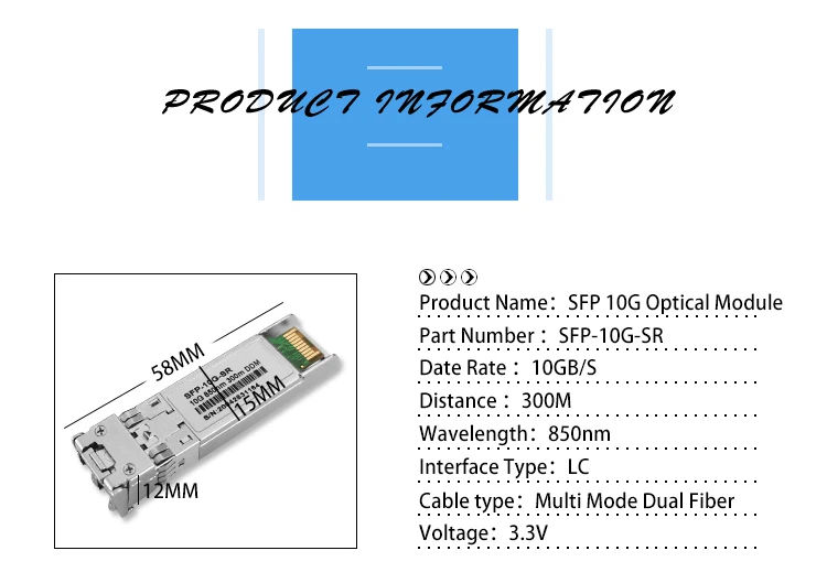 Promotion 10GB SR SFP+modulos transceptores  300m 850nm OEM Optical  Transceiver Module  For Fiber Optical  Transceiver Module