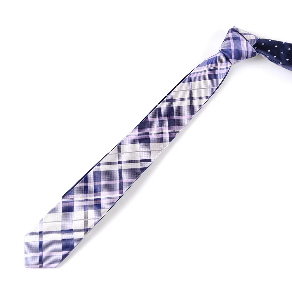 Wholesale Vietnam Guangzhou Amazon Sellers Fashion Handmade Lilac Checked Necktie
