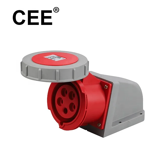 CEE IP67 5 poles pins 3P+N+E 16A 220-380V Electrical industrial plug and wall mounted socket