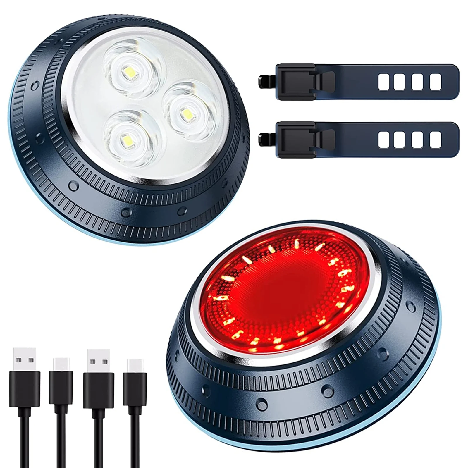 New Safety Warning USB Rear Back Signal Tail Cycle Lamp 3 LED Front Rechargeable LED Bicycle Light Kit