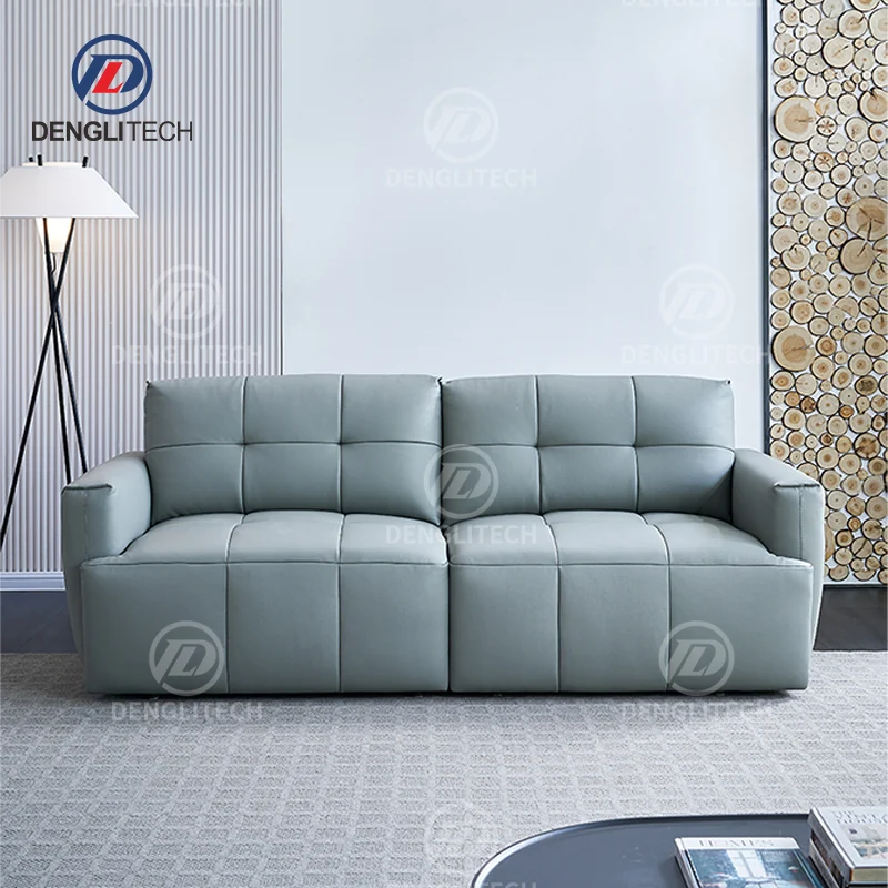 Modern High End Genuine Leather Functional Living Room Sofa Set Furniture 3 Seater Electric Extendible Recliner Sofa Bed