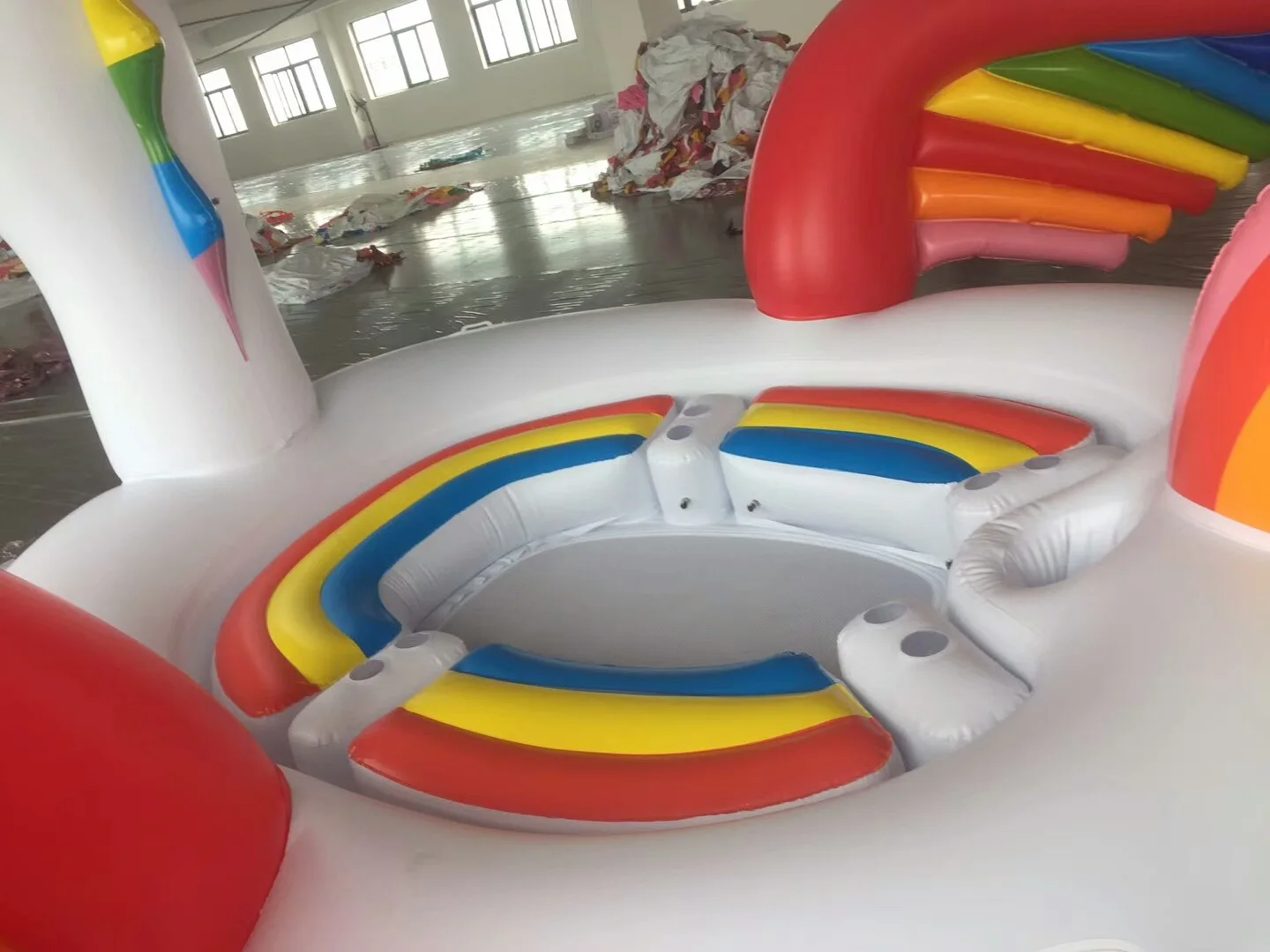 inflatable pool float large Unicorn Party Island for 6 person