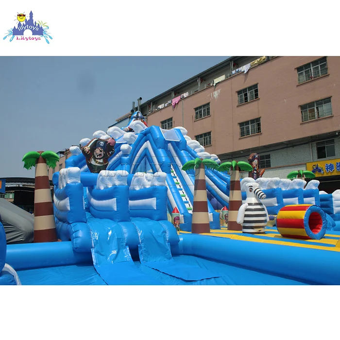 Giant Inflatable Water Park Playground On Land For Kids Children  Inflatable Amusement Park Equipment