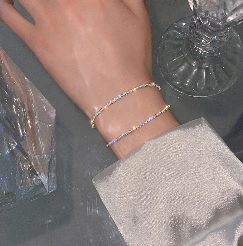 NEULRY New Fashion S925 Sterling Silver Star Sparkling Women High Sense Chain Choker Necklace