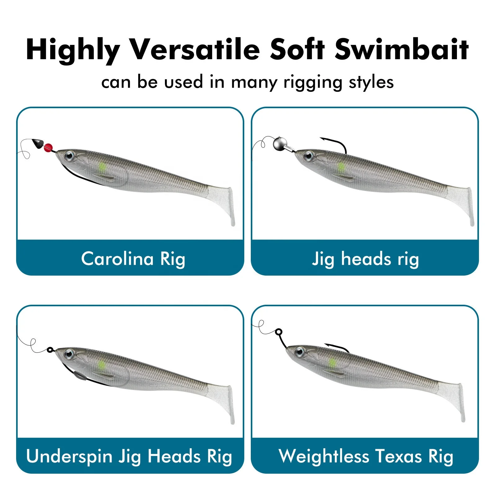 Truscend  New Arrival 6pcs/bag Hot Sale Tpr Material 12cm 10cm 8cm 6cm Soft Bait Worm Soft Plastic Fishing Baits Soft Swim Bait