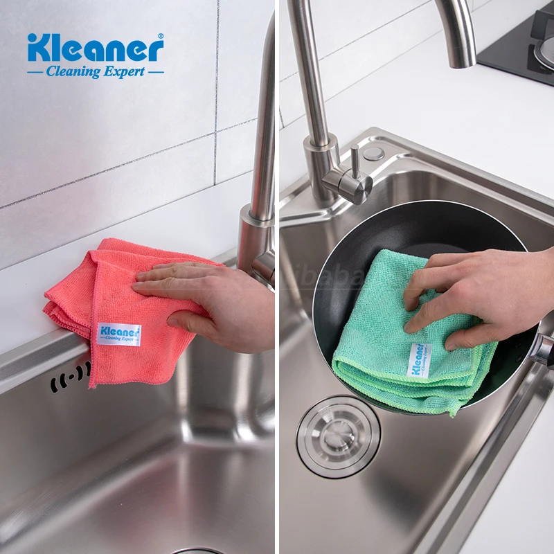 Kleaner 40 x 40cm quick dry soft 80% polyester microfiber cleaning cloth