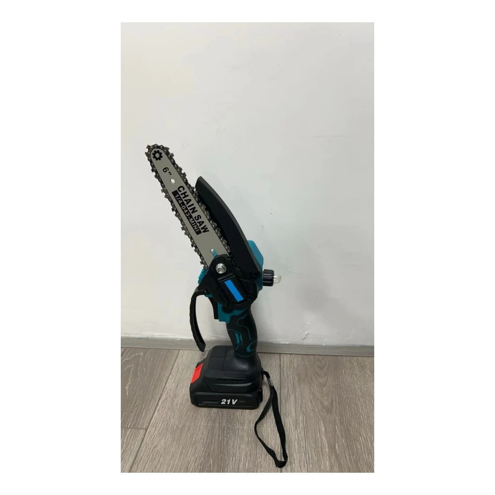 6-Inch Portable Electric Chain Saw with Adjustable Oil Pot 24V Lithium Battery Rechargeable for Wood Sawing OEM Supported