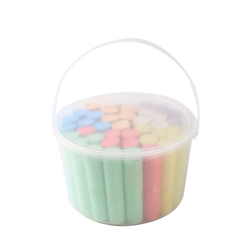 
Sidewalk chalk round bucket barreled colored chalk set 36 sticks wholesale colored portable hair chalk 