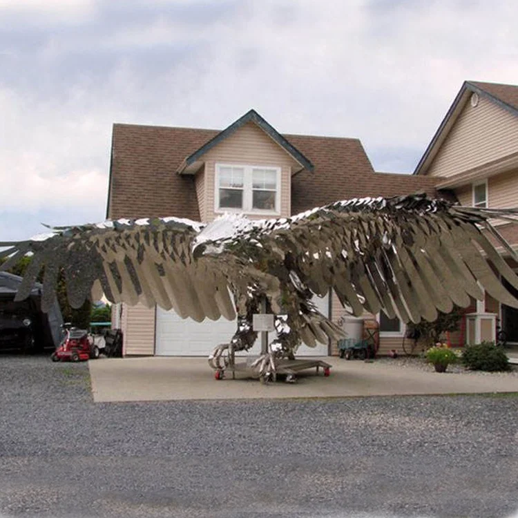 Outdoor eagle hawk sculpture Eagle metal sculpture Large metal garden eagle sculpture for sale