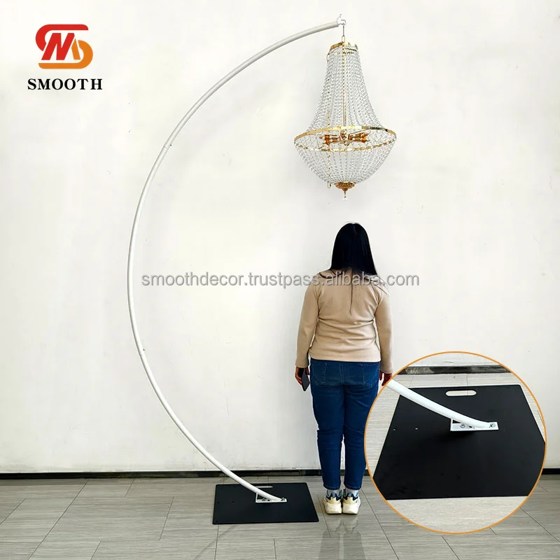 SMOOTH Hot Sale Tall Black Arch Chandelier Rack 3m Chandelier Stand for Wedding Party Decor