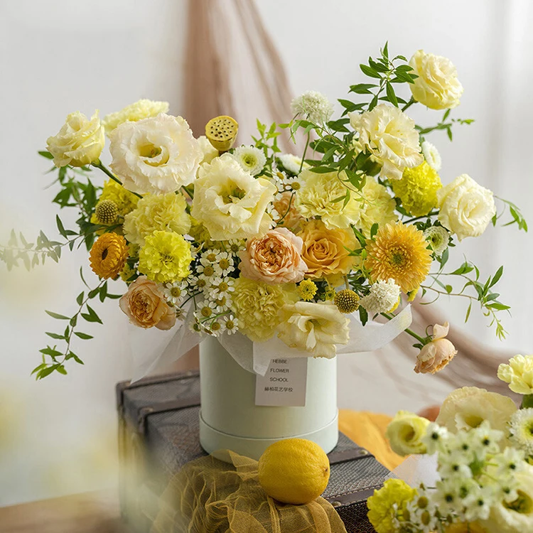 Wholesale Custom Pink Cylinder Flower Boxes Small Round Rose Paper Tube Gift Flower Hat Box Packaging For Flowers