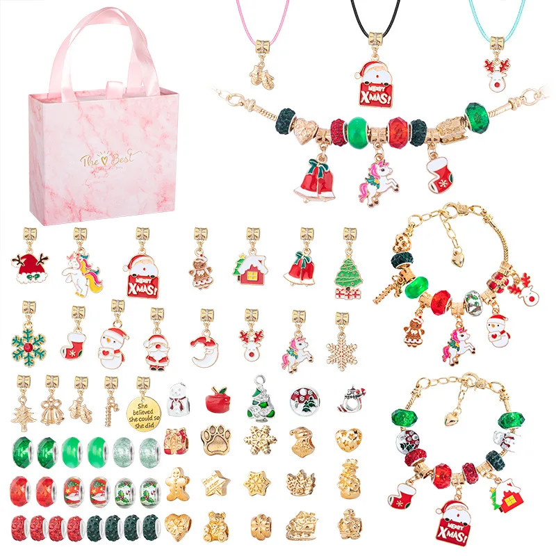 Luxury Christmas Gifts Jewelry For Girls Women DIY Handmade Bracelet Set With Box Christmas Present Creative Gift Set