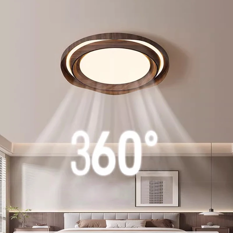 Invisible Ceiling Fan Light Wood Grain Dimmable Ceiling Lamp Adjustable Led Light Bedroom Kitchen Iron Square Living Room