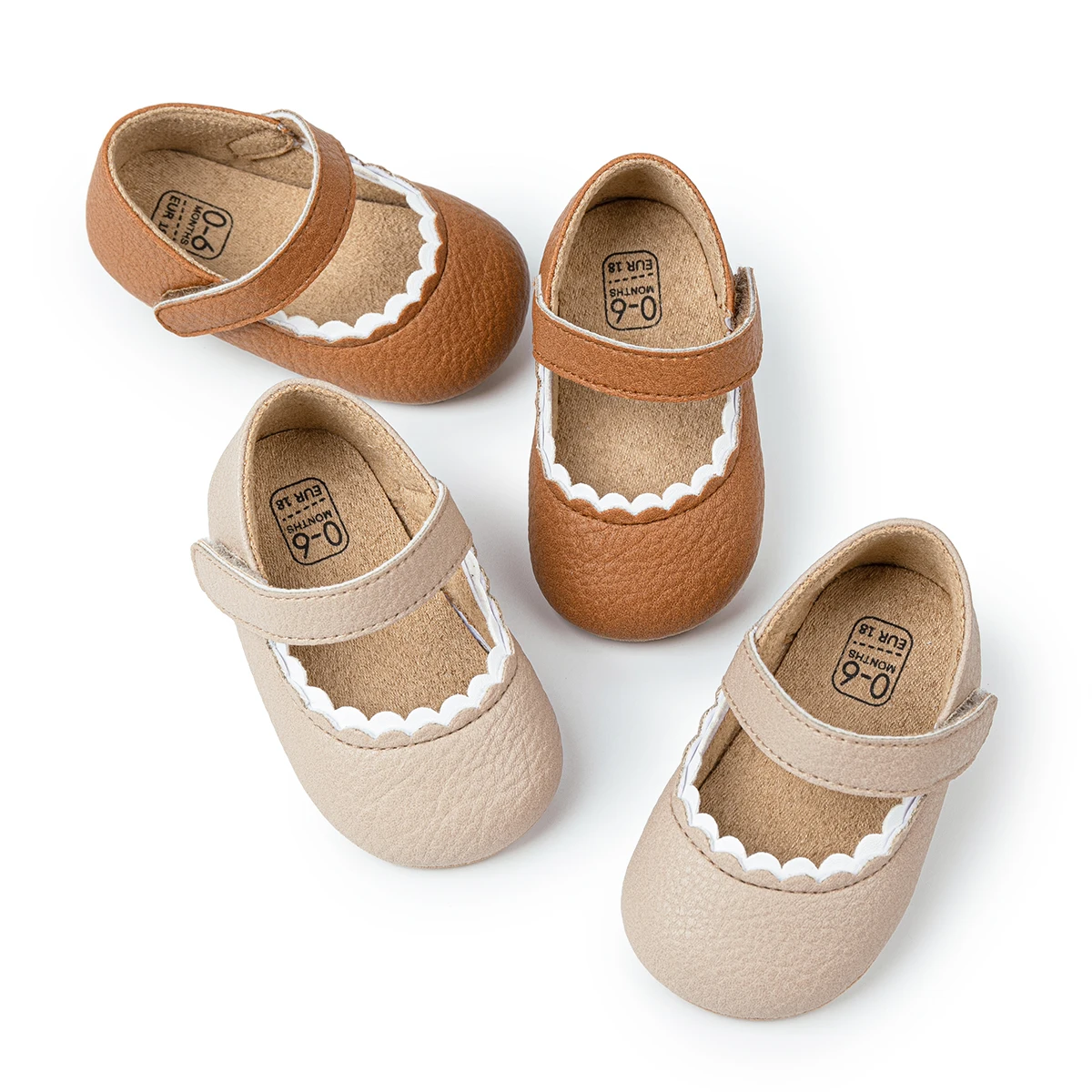 Low MOQ Logo Customize Baby Girl Dress Shoes Durable PVC Non-Slip Soles Pu Leather Upper Baby Mary Jane Shoes Baby Shoes