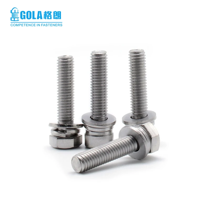 Hardware Part M4 M5 M6 M8 M10 M12 Bolts Stainless Steel 316 Hexagon Head Bolt with Captive Washers