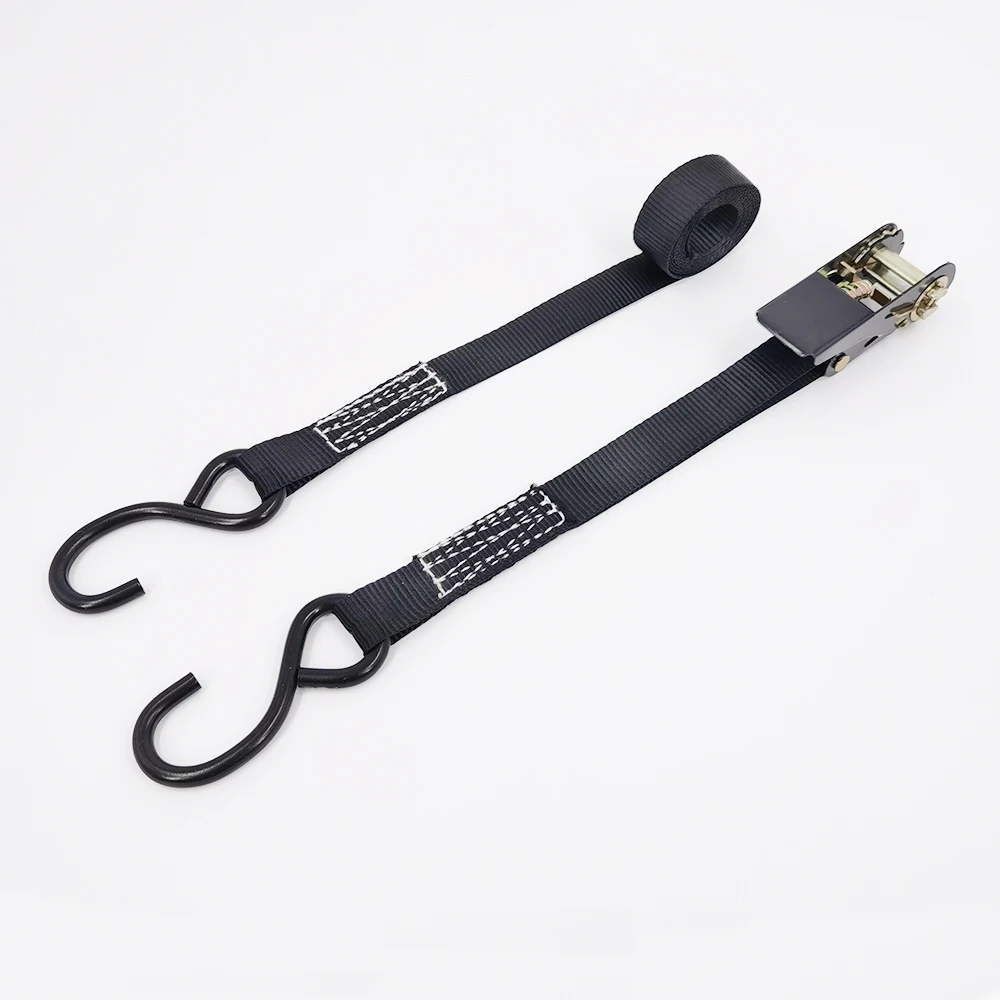 25mm S Hook Customized Color Tie Down Lashing Ratchet Strap For Car Transportation