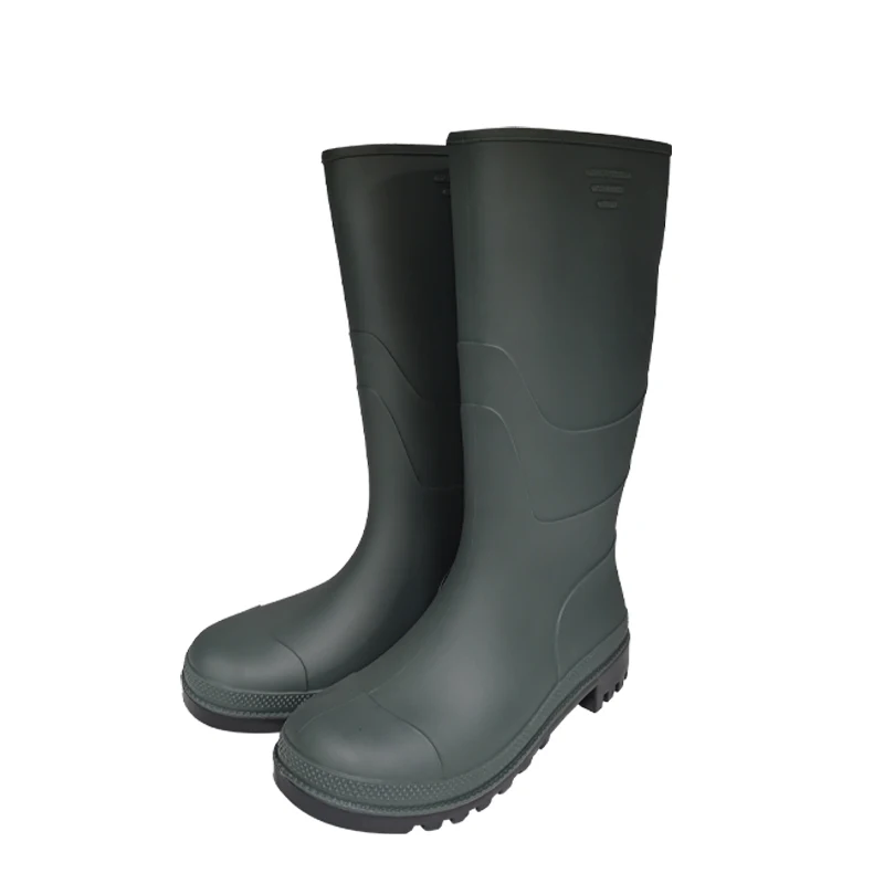 Wholesale Factory Safety Rain Boots Unisex Anti-slip Green Rain Boots PVC Waterproof Garden Rain Boots For Men Women