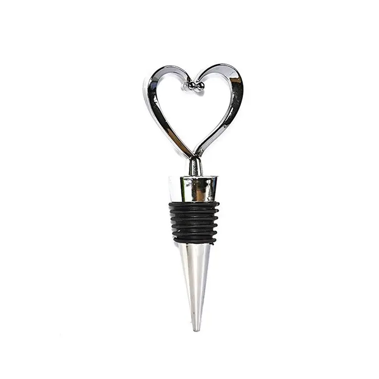 2022 Top Seller New Design Zinc Alloy Love Heart Shape Wine Stopper Bar Supplies Fresh Plug Bottle Wedding Favor Decoration Tool