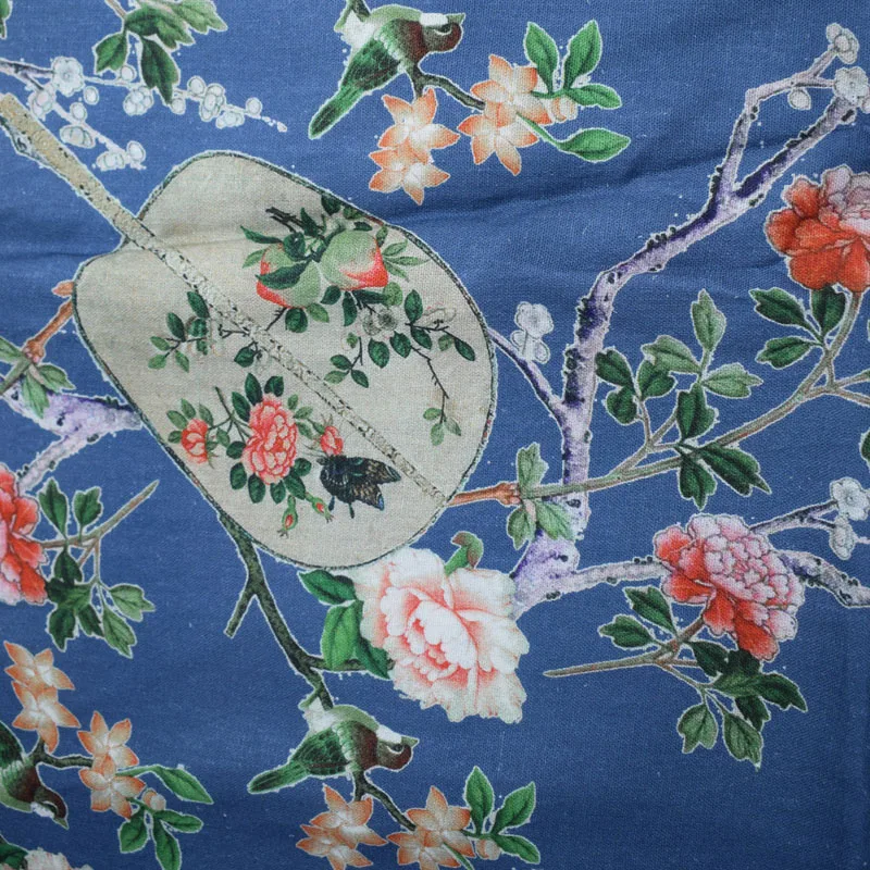 Linen Clothing Wholesale Beautiful Patterns Flower And Bird Pattern Custom Printed Fabric Design
