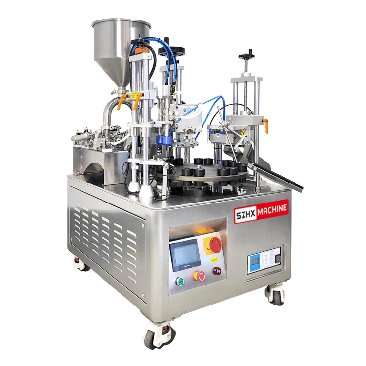 Semi-Automatic Rotary Type Cosmetic Cream Plastic Tube Filling and Sealing Machine