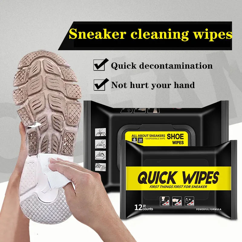 Custom Logo Leather Sport Shoe Sneaker Shine Polish Cleaning Cleaner Wet Wipes For Shoes