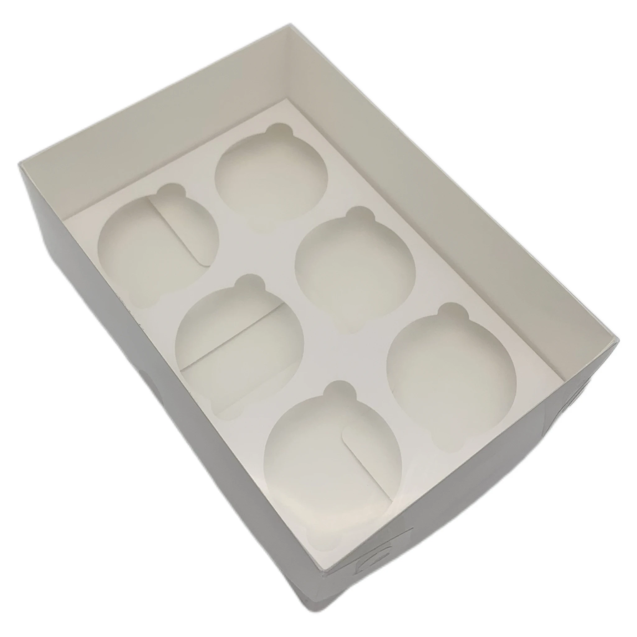 custom cake  box white cake packaging boxes hot sale cupcake boxes transparent plastic cover cupcakes package with PVC clear lid