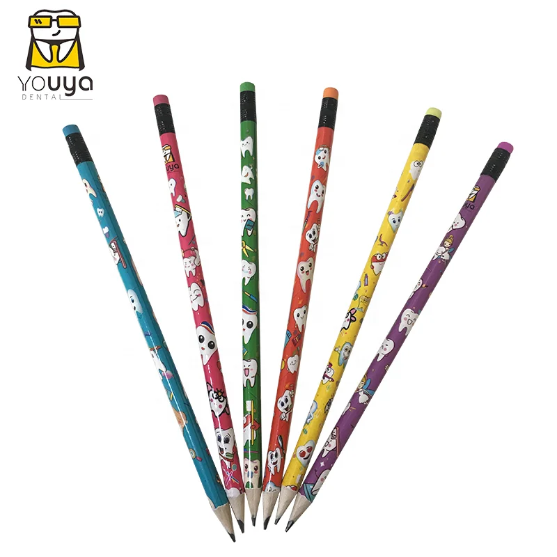 2021 Personalized 3D Tooth Round Pencil With Eraser For Dental Gift