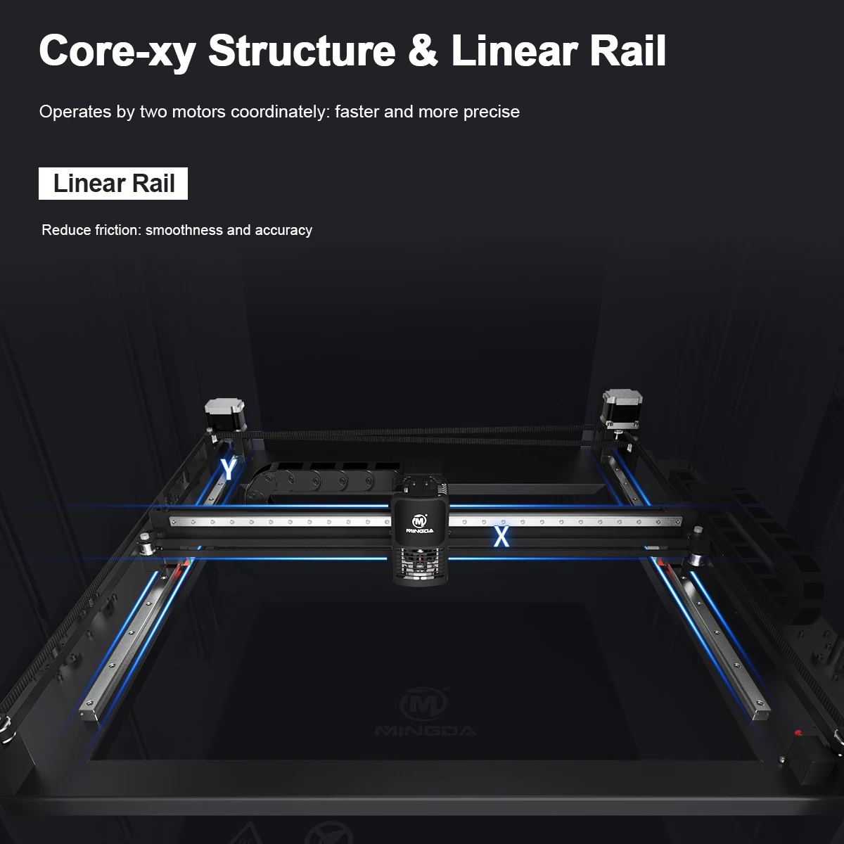 Mingda high quality stock large nylon carbon fibre 3d printer professional impresora large 3d printer for plastic