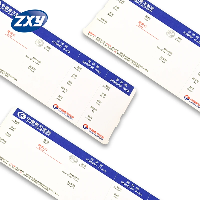 Термобумага с принтом авиакомпании для посадки, термобилетов для полета, бумажные бирки для багажа на заказ