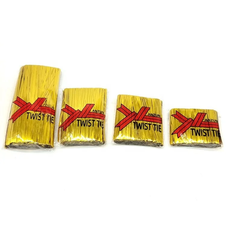 Wholesale Metallic Spool Twist Ties Ic Black Ties And Paper Ties Wire For Bread Candy Bag Gift Packaging