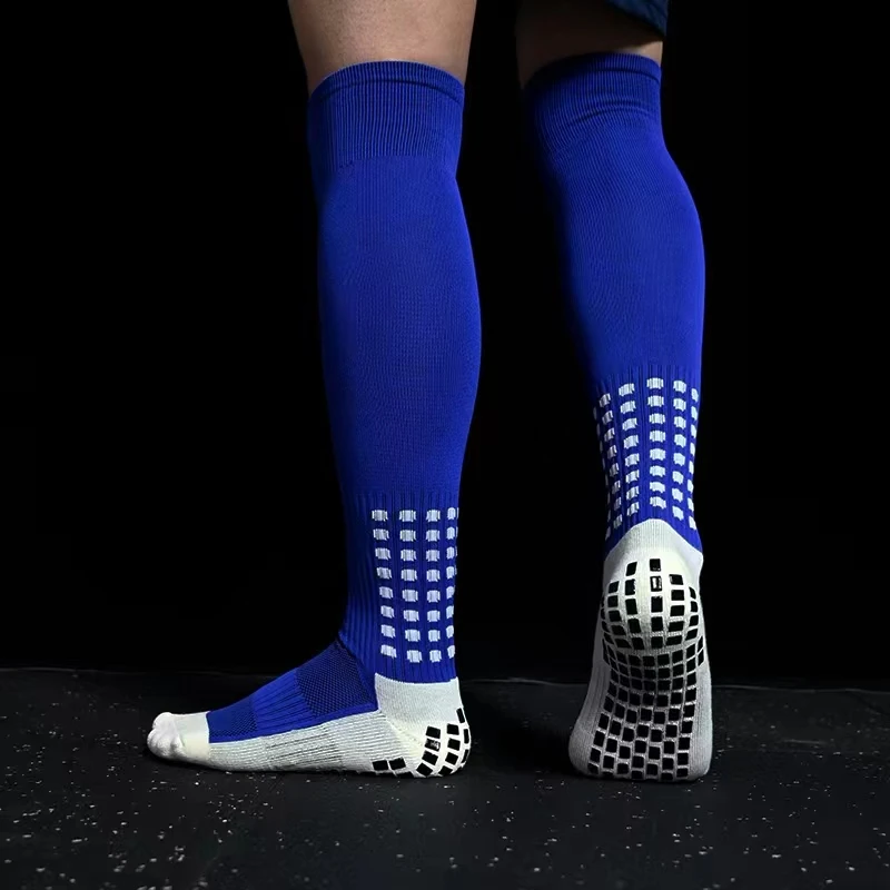 Wholesale anti slip long football socks custom logo socks for soccer