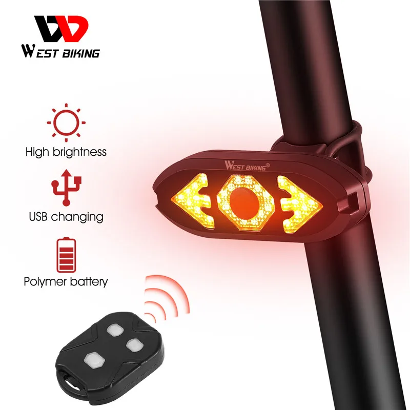 Westbiking Велосипедные замки Новый USB свет велосипед велосипедный фонарь указателя поворота рога дистанционного управления светодиодный задний для