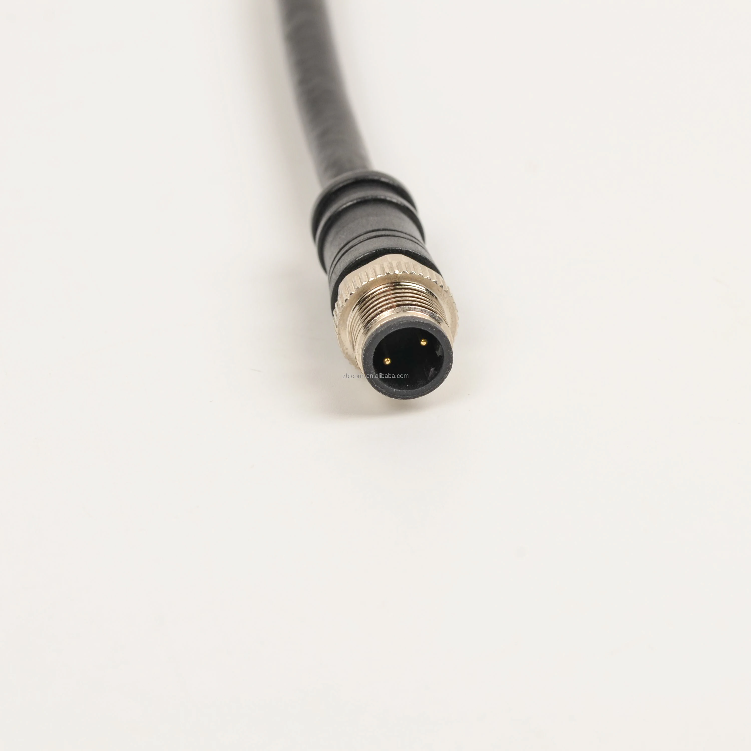 M12 5pins waterproof bulkhead connector cable assemblies M12 right angle injection molding connector