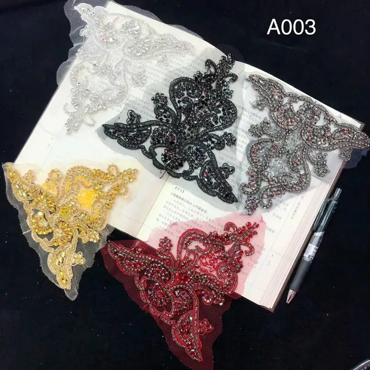 Новинка популярная вышитая 3d-аппликация кружево ручной работы из бисера