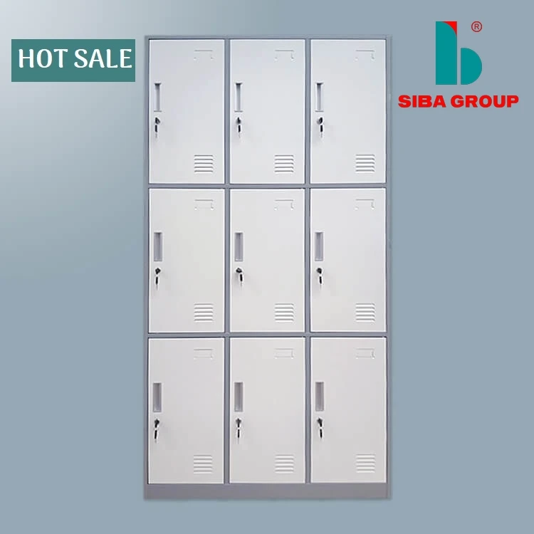 Hot Sale 9 Door Waterproof Metal Storage Locker Iron Staff Use Steel Bag Storage Locker Cabinet