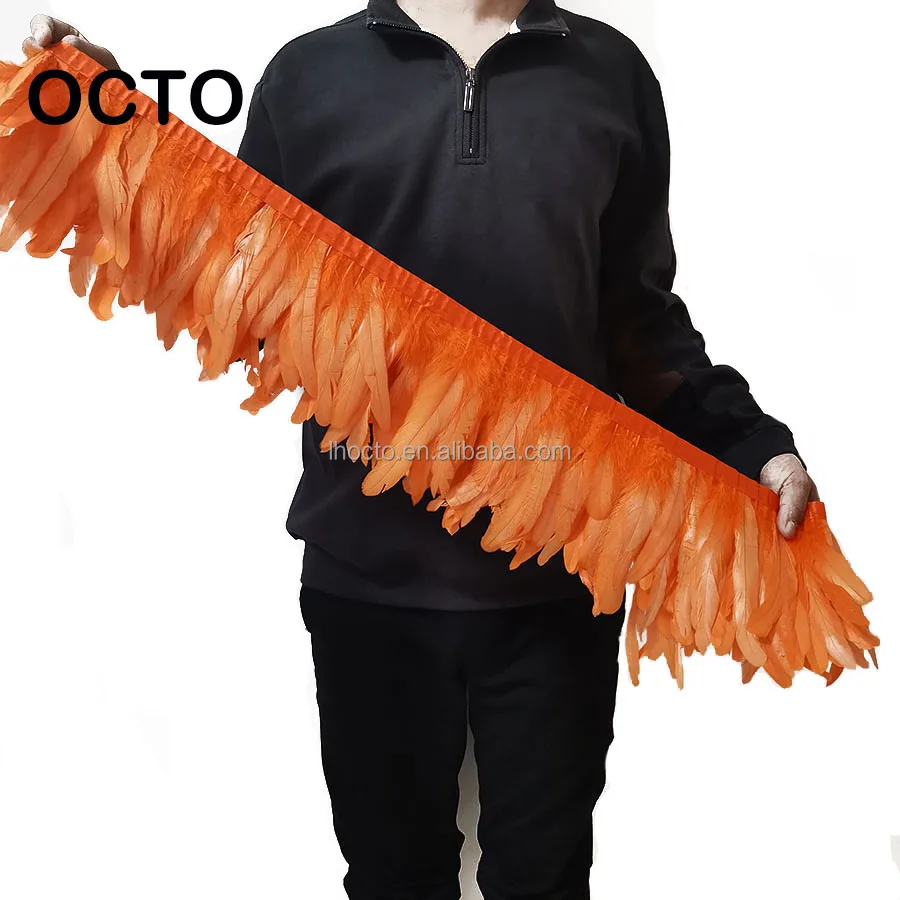 6-8in Orange Cock Tail Feathers For Costumes 15-20cm Carnival Events Rooster Tail Feathers Trim