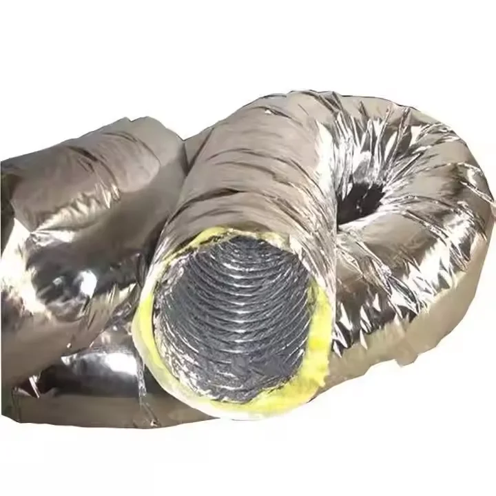 Glass Fiber Cloth Insulation Duct Ventil Flexible HVAC System Air Conditioning Aluminum Foil Fiberglass Insulated Pipe