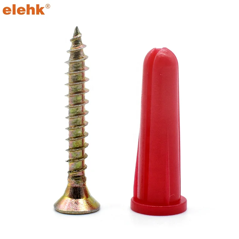 Elehk Conical Plastic Wall Anchors Use With 4 And 6 Screws 0.75 Inches Plastic Conical Anchor Nail In Anchor