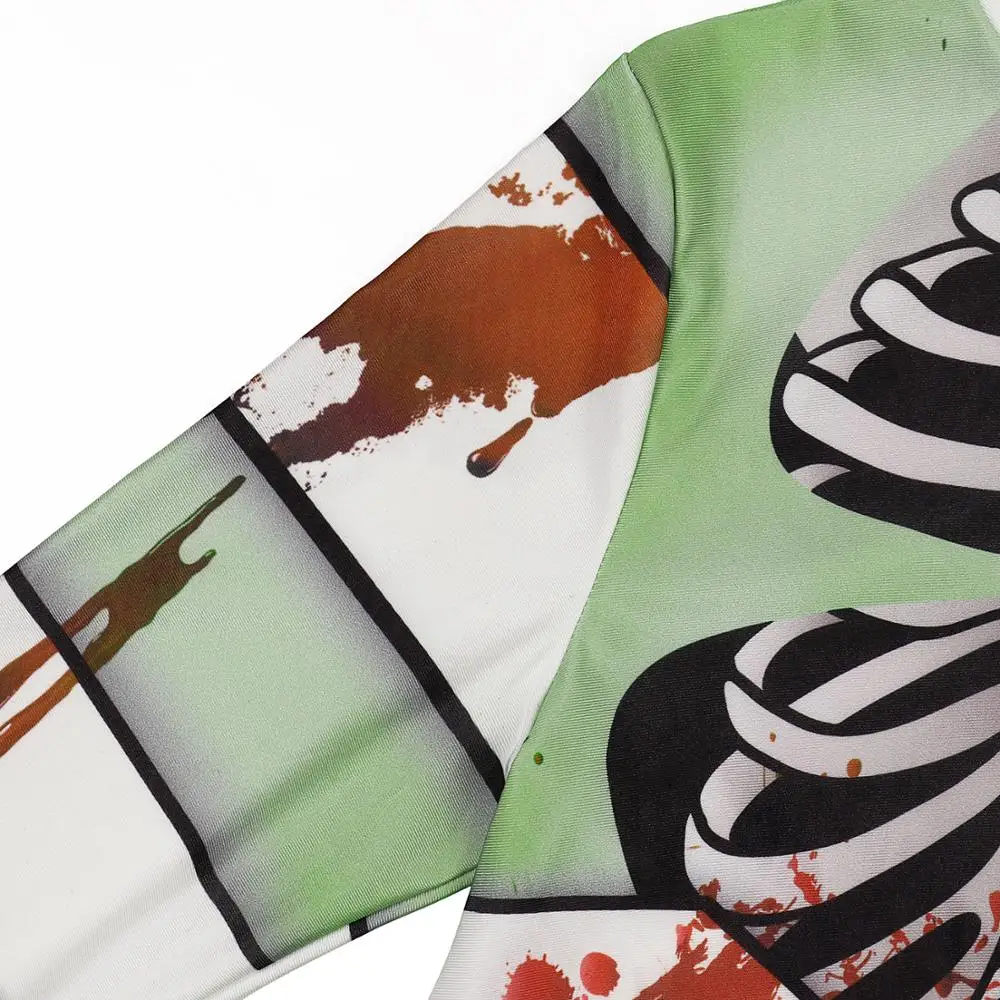 
Sexy Women Cosplay Jumpsuits Print Halloween Costumes Tight Bodysuit With Hands With Foot N37-36 