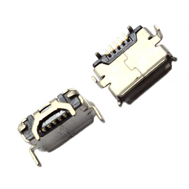 Bottom mount female 5 pin AB Type Micro USB Connector