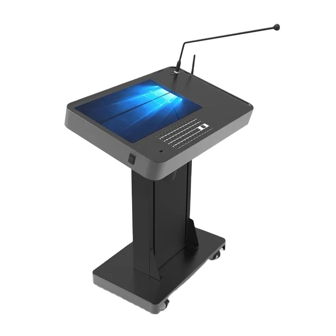 Classroom/Conference room Wireless speech Height Adjustable Monitor Integrated Smart Podium with IOT Rola Module