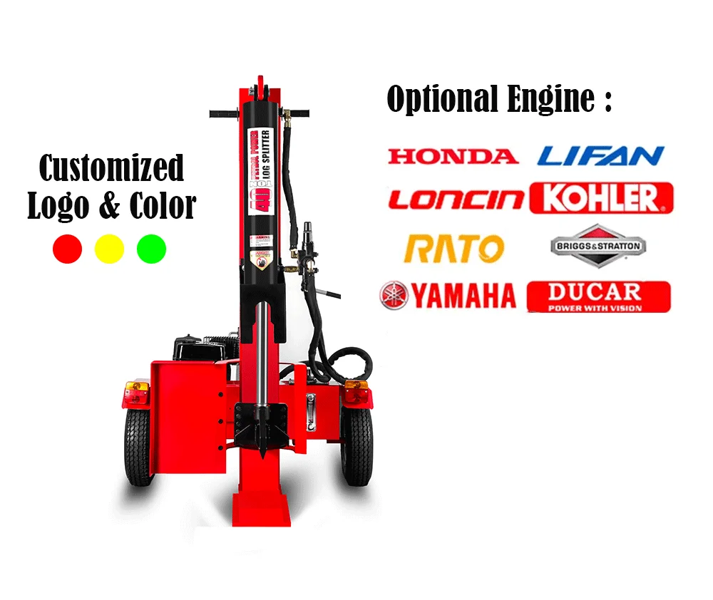 Super Durable 22T Log Saw Firewood Processor  Wood Log Splitter 7 HP Hydraulic Splitting Gasoline Log Splitting Machine
