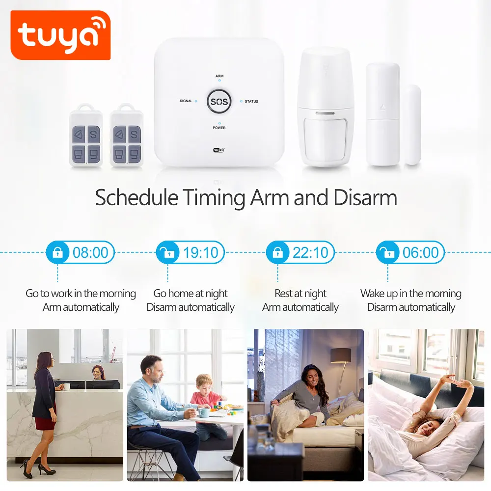 China Shenzhen Manufacturer Tuya Smart Home Wireless Security Burglar Intruder Alarm System with Low-battery detection PST-10GDT