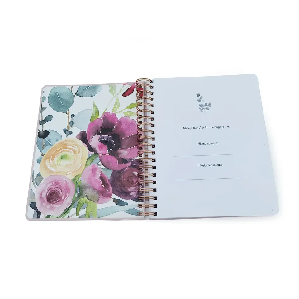 Factory wholesale hardcove notebook with coil printing custom
