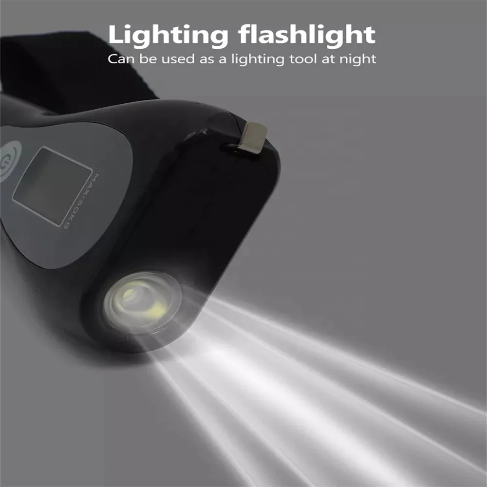 Luggage Digital Scale 50kg Digital Electronic Portable Weighting Scales With Lights and Tape Measure Luggage Scale