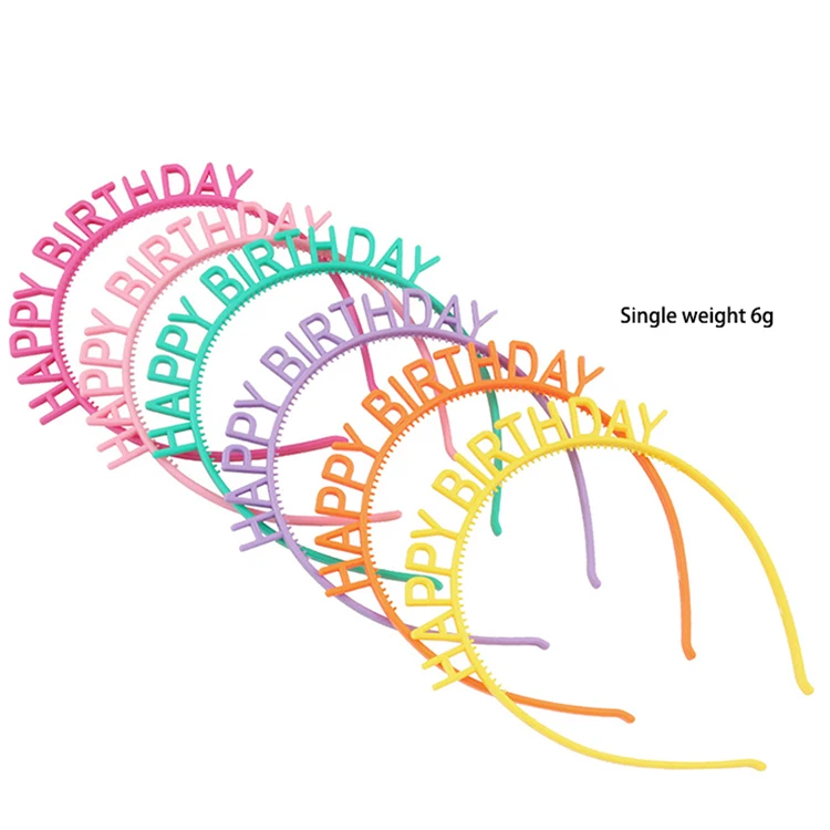 New style wedding party decoration wearing plastic headband happy birthday letter headband