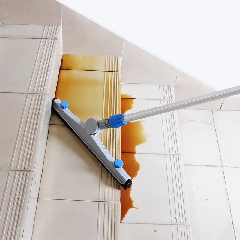 Professional 75cm adjustable head double foam rubber silicone industrial plastic water floor squeegee for restaurant kitchen